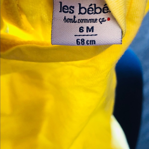 Les Bebes Yellow top size 6M L 68cm - Picture 2 of 3